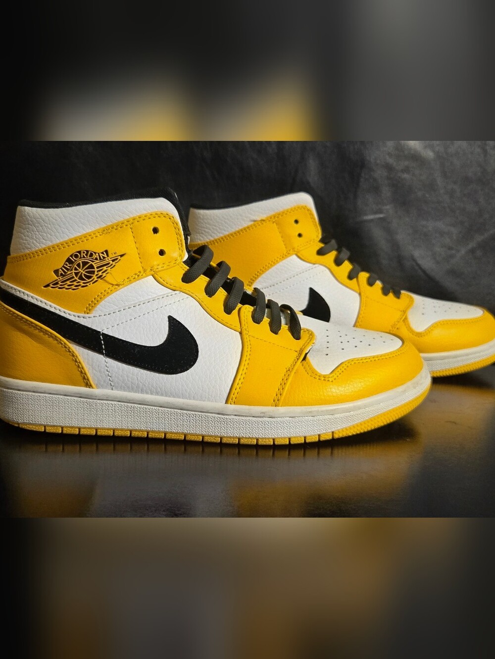 Nike Air Jordan 1 Mid Men’s Sneakers in Yellow, White & Black
